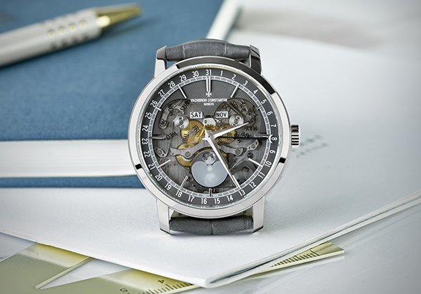 Réplica De Reloj Vacheron Constantin Traditionnelle Complete Calendar Openface